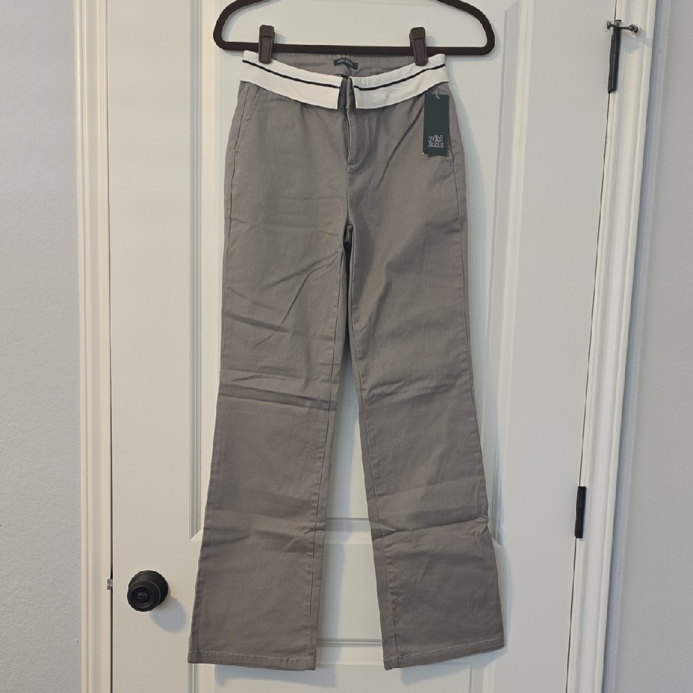 Target Wild Fable Gray Pants with White And Black Trim. Size 00. NWT